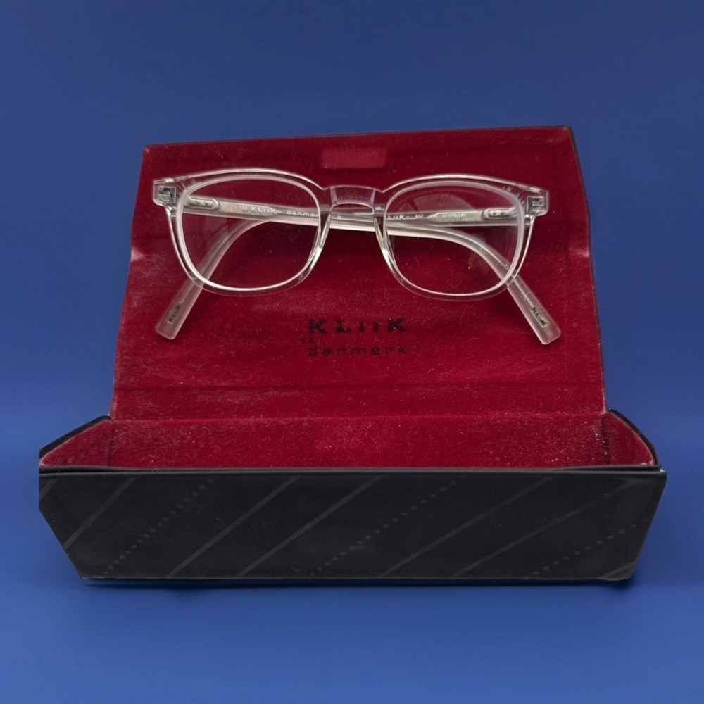 KLiiK Denmark Eyeglasses Unisex Retro Vintage W/Hard Case - Frame only